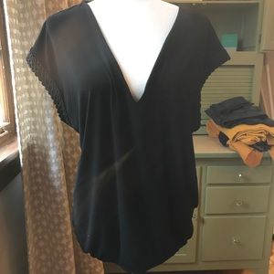 NWOT Express women's V-neck with sleeve detail